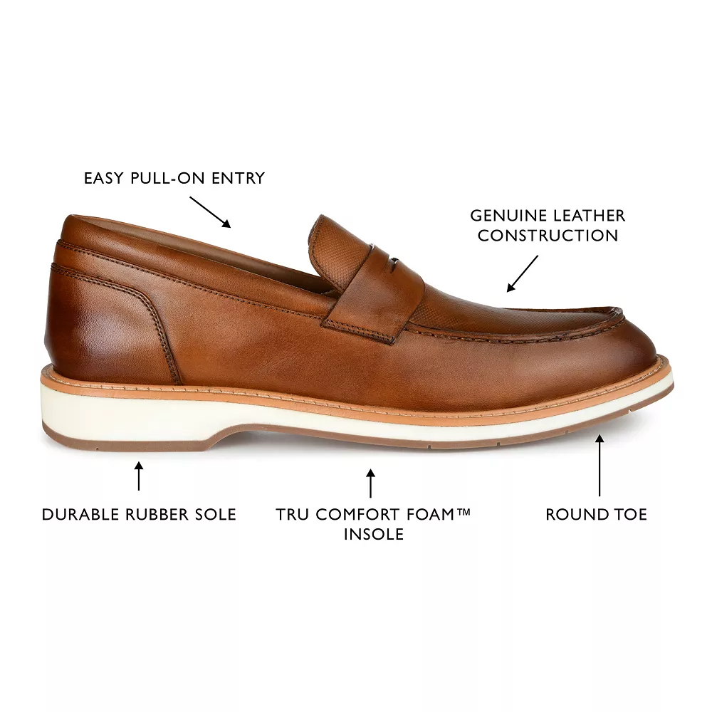 Thomas & Vine Watkins Men's Leather Penny Loafers - Image 6