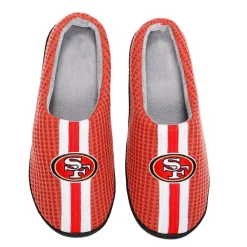 Men's FOCO Scarlet San Francisco 49ers Team Stripe Memory Foam Slide Slippers