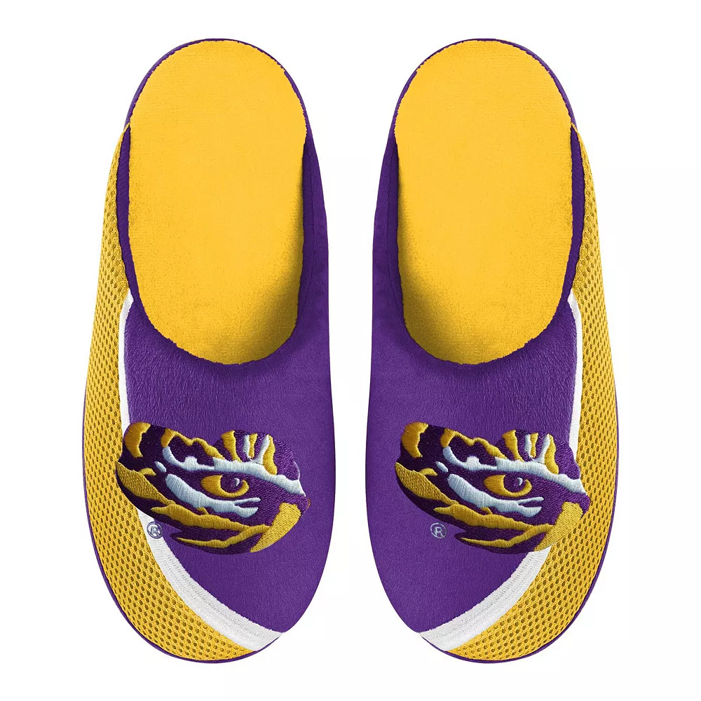 Men's FOCO LSU Tigers Big Logo Color Edge Slippers