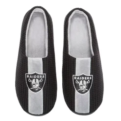 Men's FOCO Black Las Vegas Raiders Team Stripe Memory Foam Slide Slippers