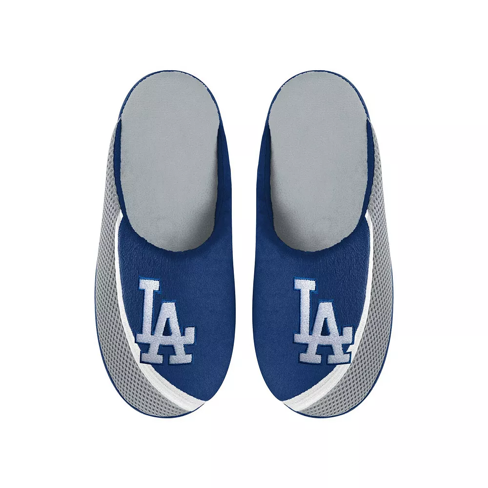 Men's FOCO Los Angeles Dodgers Big Logo Color Edge Slippers