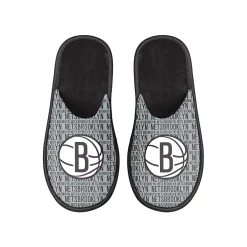 Men's FOCO Brooklyn Nets Scuff Logo Slide Slippers