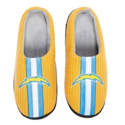 Men's FOCO Gold Los Angeles Chargers Team Stripe Memory Foam Slide Slippers