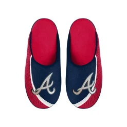Men's FOCO Atlanta Braves Big Logo Color Edge Slippers