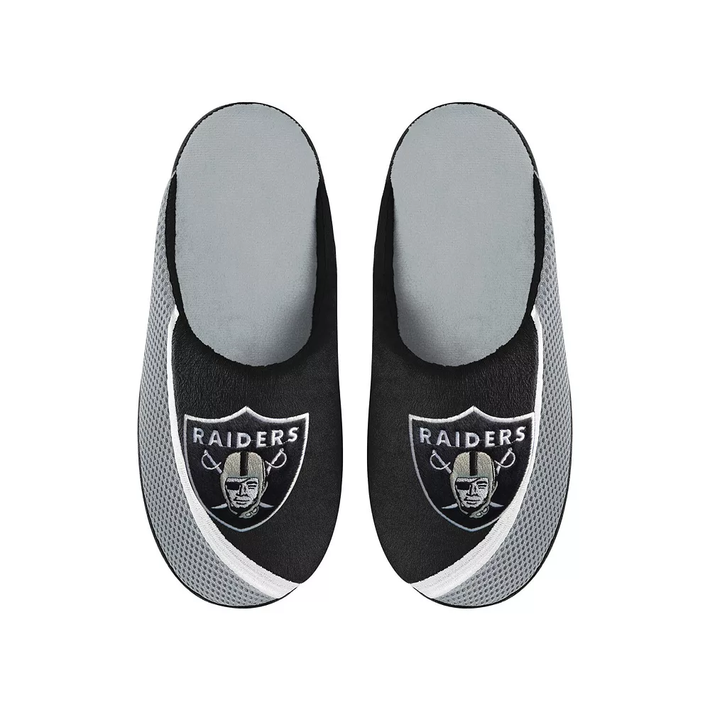 Men's FOCO Las Vegas Raiders Big Logo Color Edge Slippers - Image 2