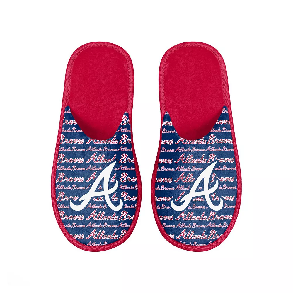 Men's FOCO Atlanta Braves Scuff Logo Slide Slippers